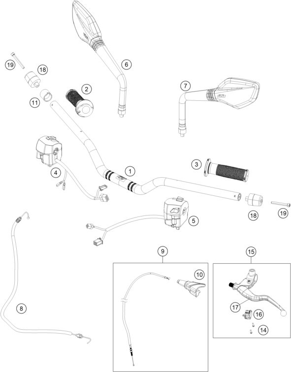 Náhled schématu HANDLEBAR, CONTROLS