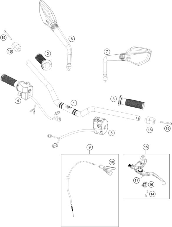 Náhled schématu HANDLEBAR, CONTROLS