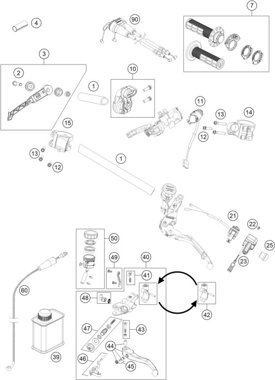Náhled schématu HANDLEBAR, CONTROLS
