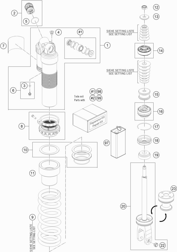 Náhled schématu SHOCK ABSORBER DISASSEMBLED