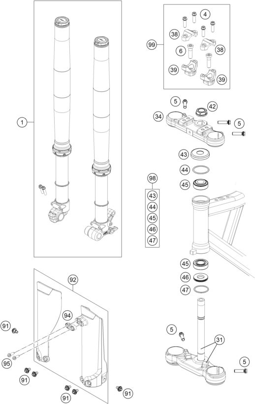 Náhled schématu FRONT FORK, TRIPLE CLAMP