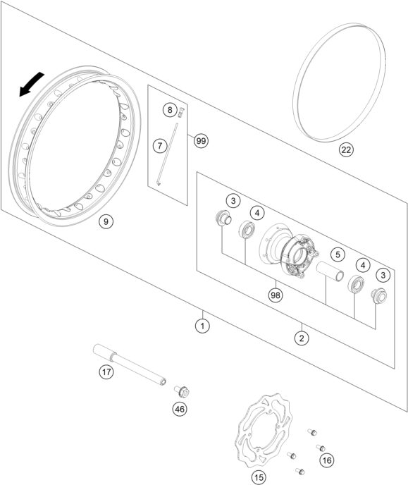 Náhled schématu FRONT WHEEL