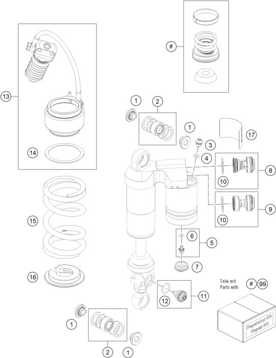 Náhled schématu SHOCK ABSORBER DISASSEMBLED