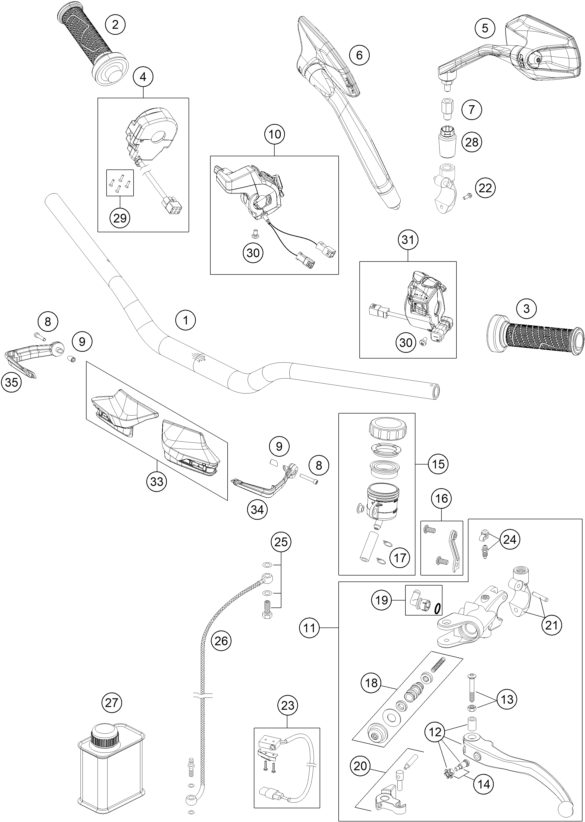 Náhled schématu HANDLEBAR, CONTROLS
