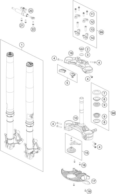 Náhled schématu FRONT FORK, TRIPLE CLAMP