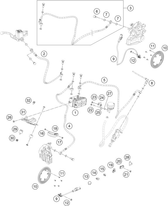 Náhled schématu ANTIBLOCK SYSTEM ABS
