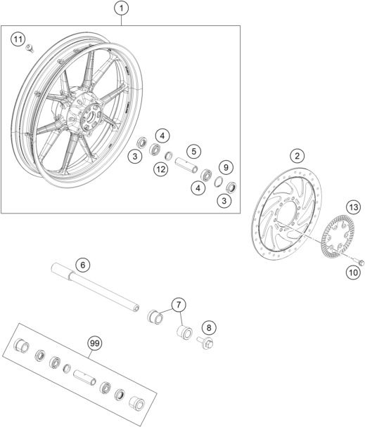 Náhled schématu FRONT WHEEL