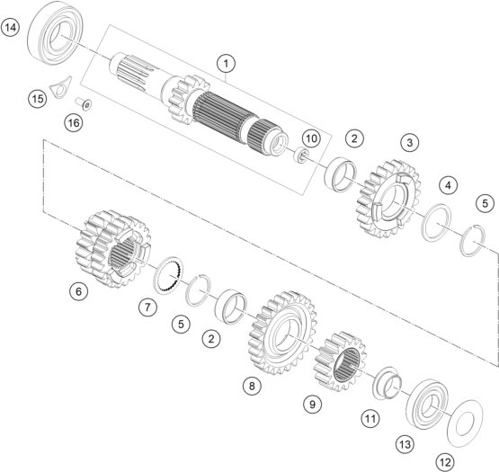 Náhled schématu TRANSMISSION I - MAIN SHAFT