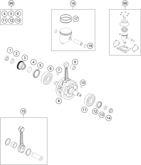 Náhled schématu CRANKSHAFT, PISTON