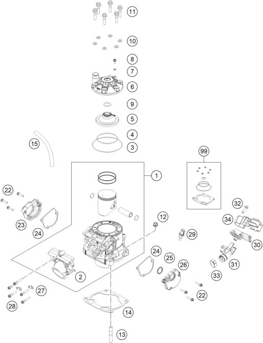 Náhled schématu CYLINDER, CYLINDER HEAD