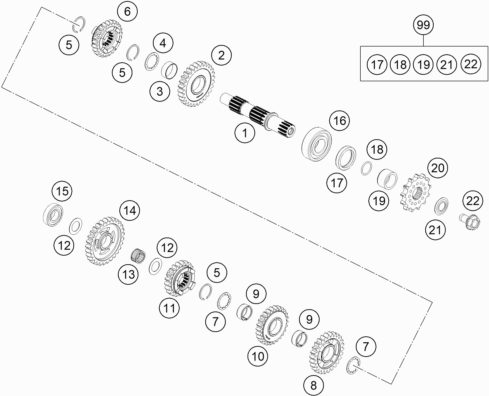 Náhled schématu TRANSMISSION II - COUNTERSHAFT