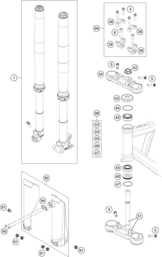 Náhled schématu FRONT FORK, TRIPLE CLAMP