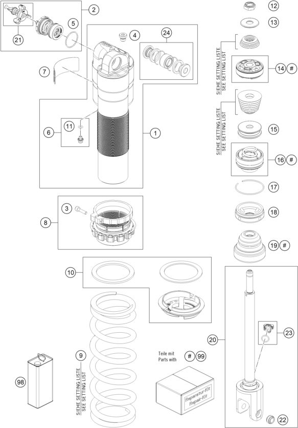 Náhled schématu SHOCK ABSORBER DISASSEMBLED