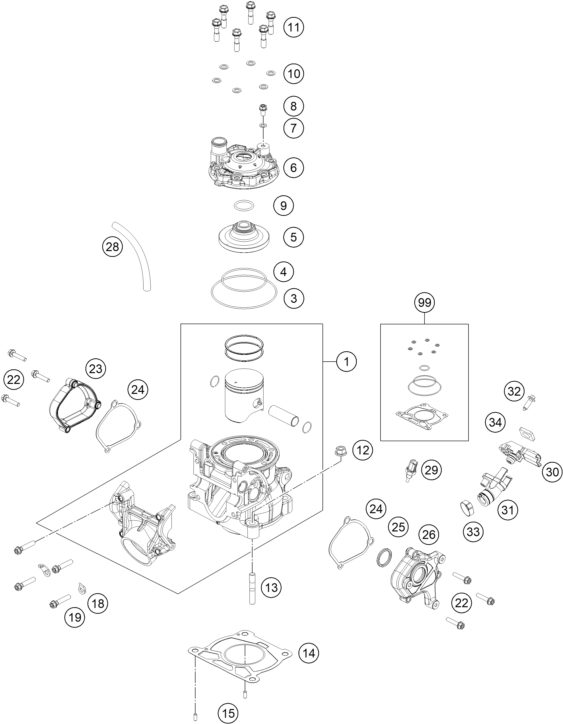 Náhled schématu CYLINDER, CYLINDER HEAD
