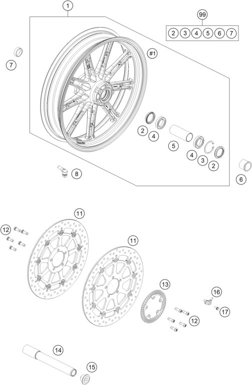 Náhled schématu FRONT WHEEL