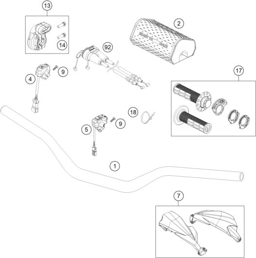 Náhled schématu HANDLEBAR, CONTROLS