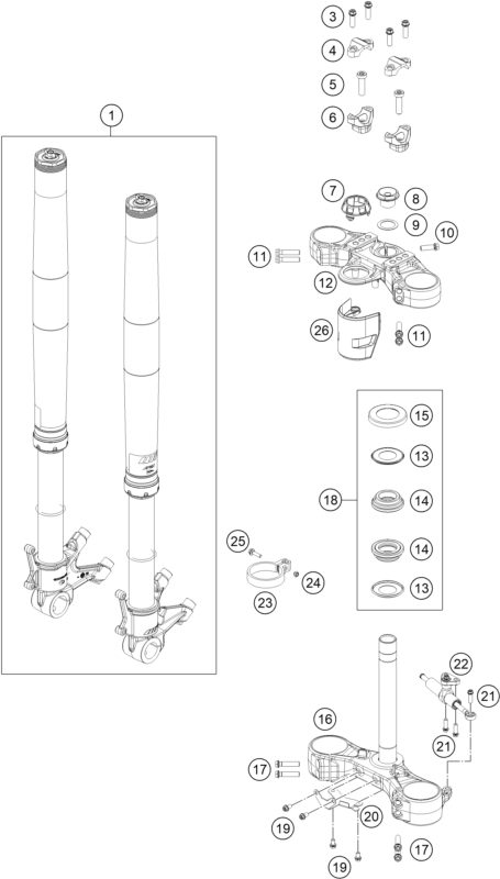 Náhled schématu FRONT FORK, TRIPLE CLAMP