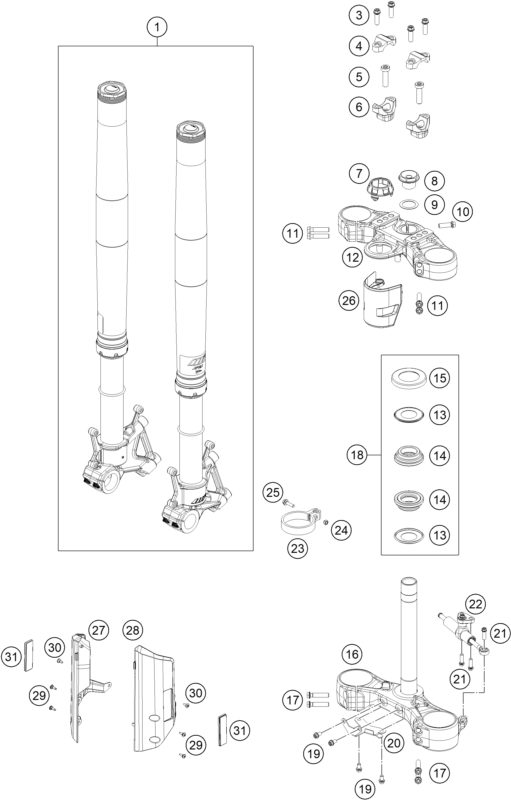 Náhled schématu FRONT FORK, TRIPLE CLAMP