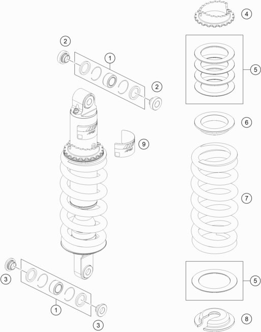 Náhled schématu SHOCK ABSORBER DISASSEMBLED