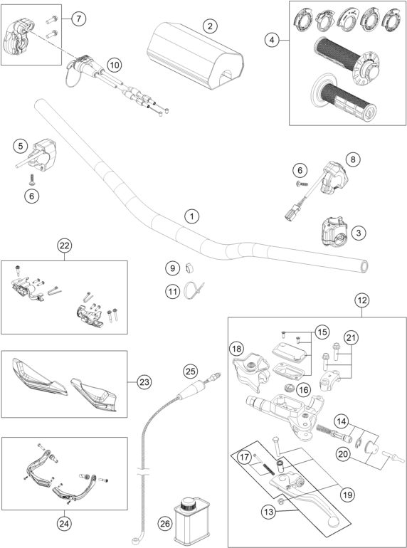 Náhled schématu HANDLEBAR, CONTROLS