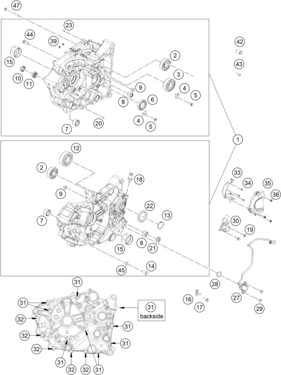 Náhled schématu ENGINE CASE