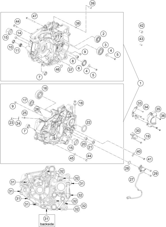 Náhled schématu ENGINE CASE