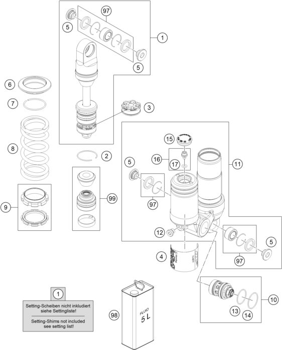 Náhled schématu SHOCK ABSORBER DISASSEMBLED