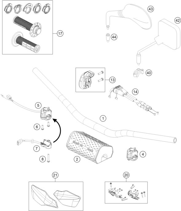 Náhled schématu HANDLEBAR, CONTROLS