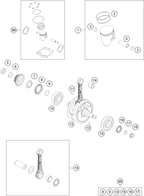 Náhled schématu CRANKSHAFT, PISTON