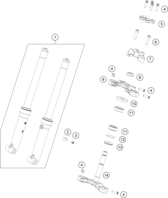 Náhled schématu FRONT FORK, TRIPLE CLAMP