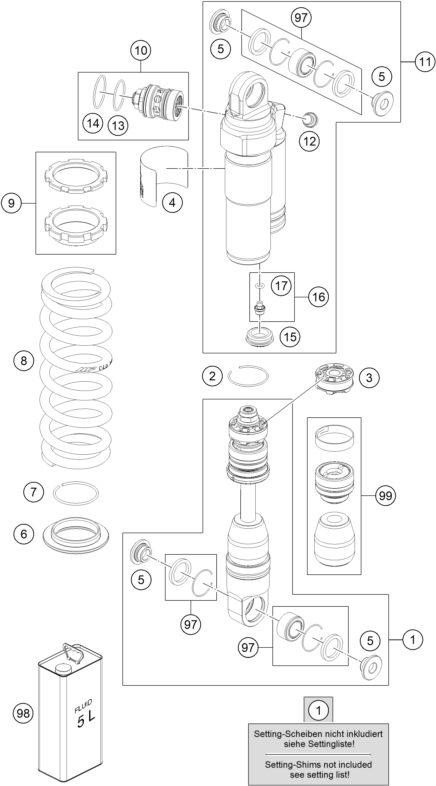 Náhled schématu SHOCK ABSORBER DISASSEMBLED