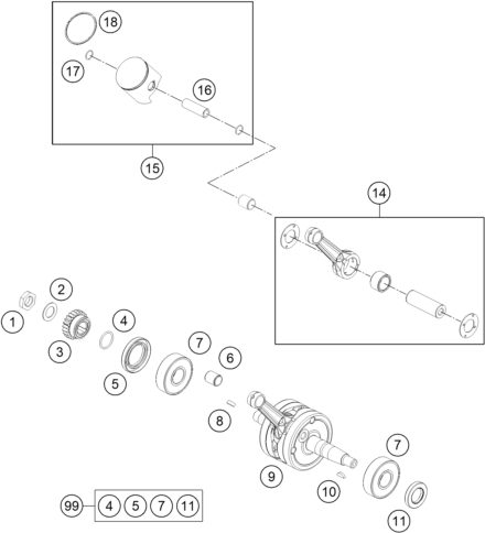 Náhled schématu CRANKSHAFT, PISTON