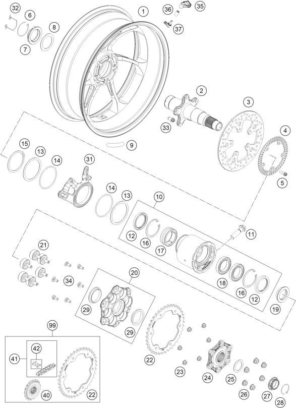 Náhled schématu REAR WHEEL
