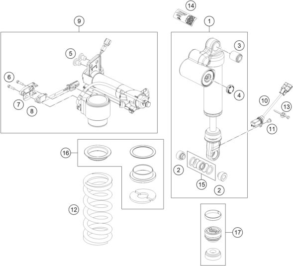 Náhled schématu SHOCK ABSORBER DISASSEMBLED