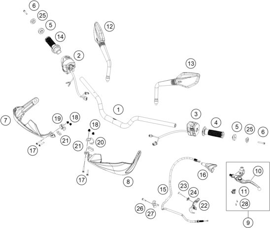 Náhled schématu HANDLEBAR, CONTROLS
