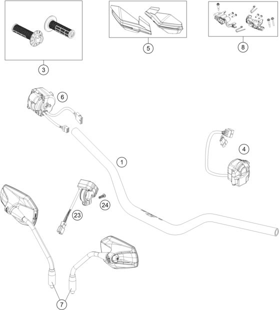 Náhled schématu HANDLEBAR, CONTROLS