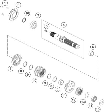 Náhled schématu TRANSMISSION I - MAIN SHAFT