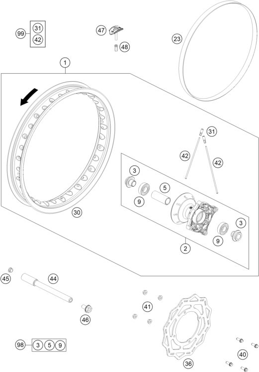 Náhled schématu FRONT WHEEL