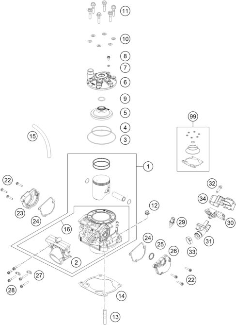 Náhled schématu CYLINDER, CYLINDER HEAD