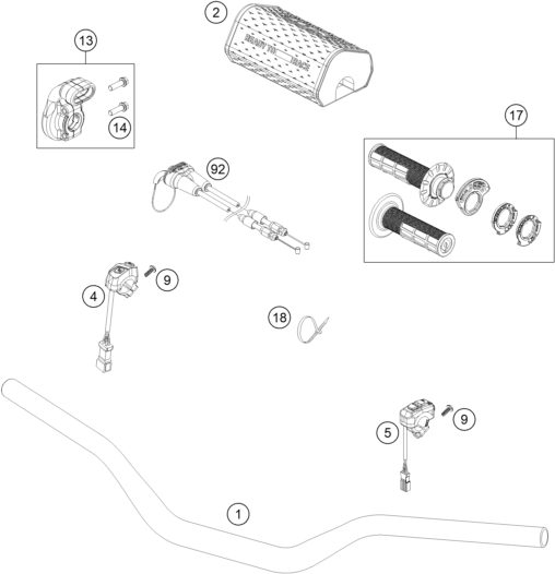Náhled schématu HANDLEBAR, CONTROLS