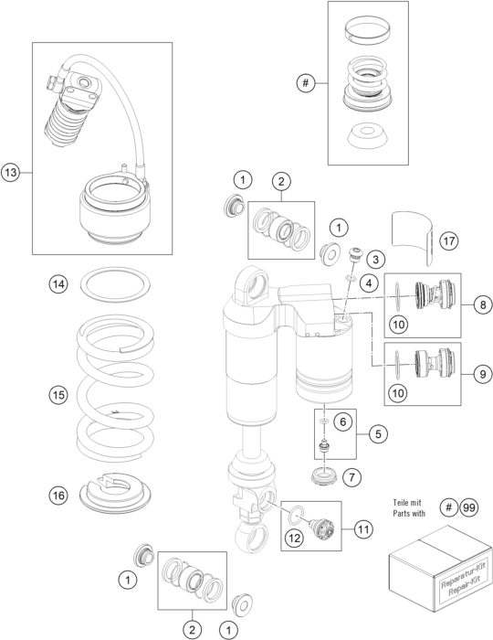 Náhled schématu SHOCK ABSORBER DISASSEMBLED