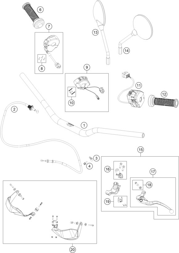 Náhled schématu HANDLEBAR, CONTROLS