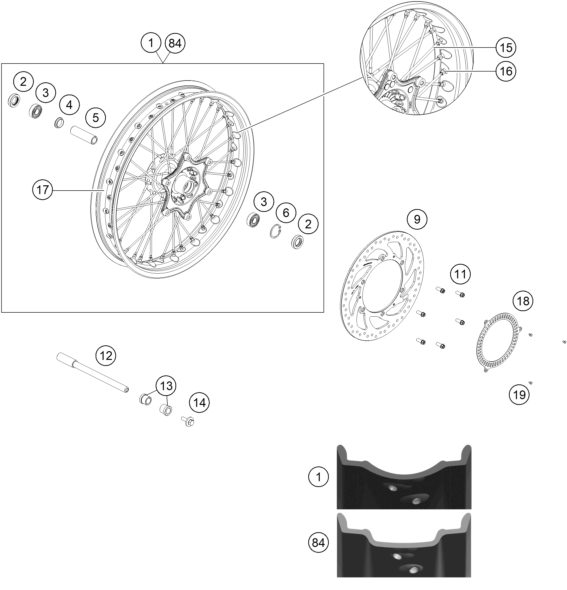 Náhled schématu FRONT WHEEL