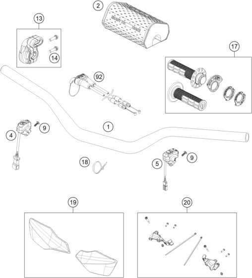 Náhled schématu HANDLEBAR, CONTROLS