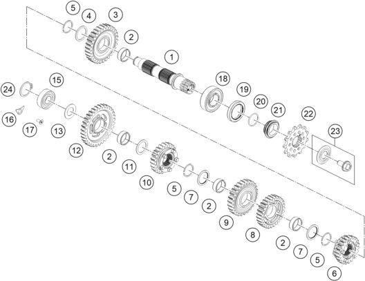 Náhled schématu TRANSMISSION II - COUNTERSHAFT