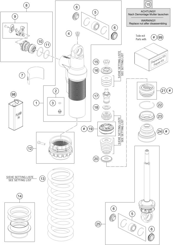 Náhled schématu SHOCK ABSORBER DISASSEMBLED