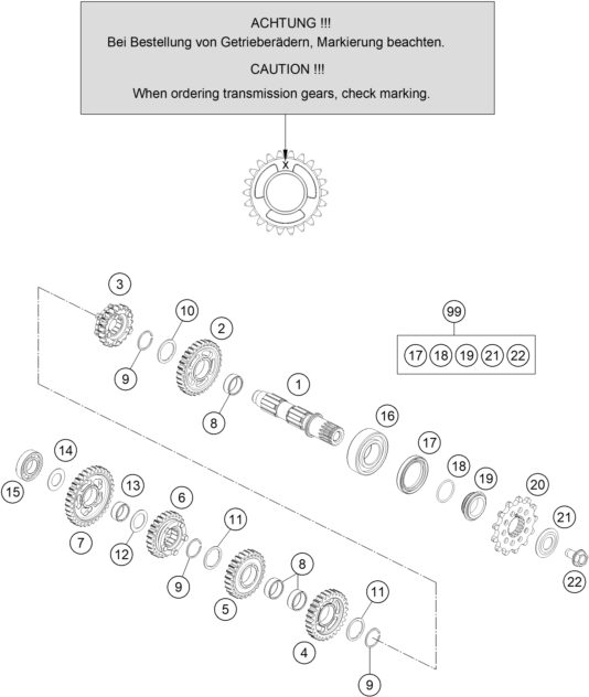 Náhled schématu TRANSMISSION II - COUNTERSHAFT