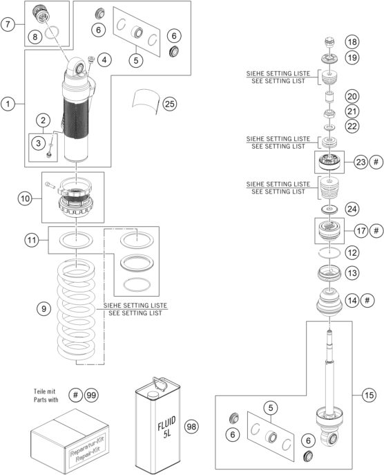 Náhled schématu SHOCK ABSORBER DISASSEMBLED