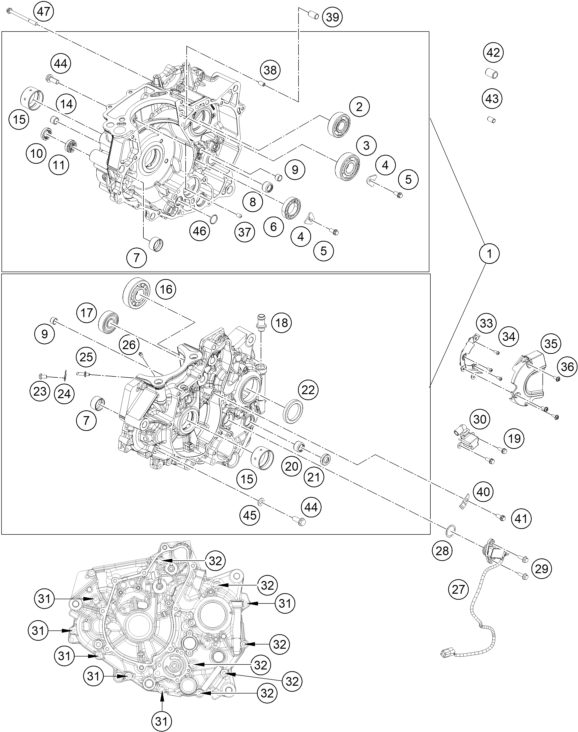 Náhled schématu ENGINE CASE