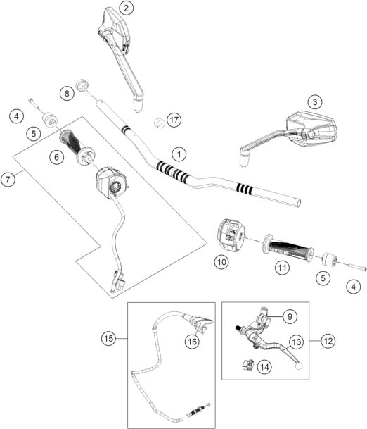 Náhled schématu HANDLEBAR, CONTROLS